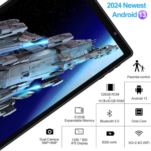 10 inch Tablet, 14GB+128GB, Octa-Core, Drop-Proof, HD IPS Displ - photo 4