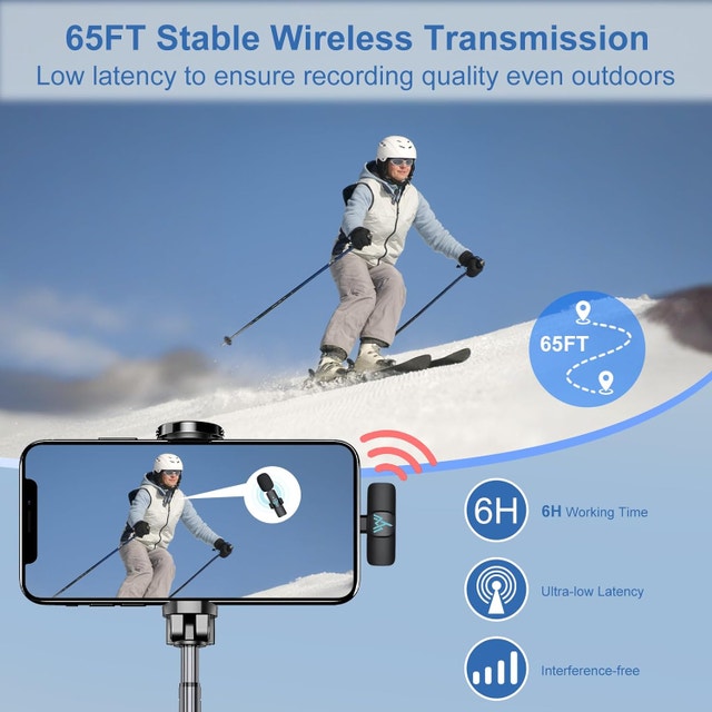 BNIB Wireless Lavalier Microphone for iPhone iPad, Live Streami - photo 4