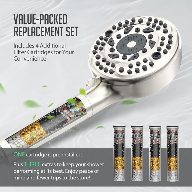 Filtered Shower Head, 9-Spray High Pressure Detachable - photo 2