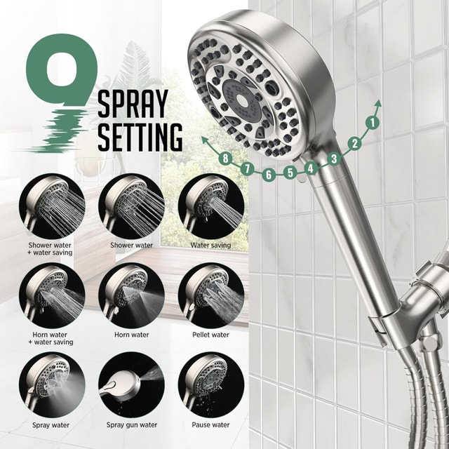 Filtered Shower Head, 9-Spray High Pressure Detachable - photo 5