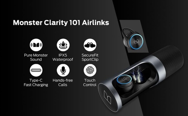 BNIB Monster Clarity 101 AirLinks Wireless Earbuds - photo 2