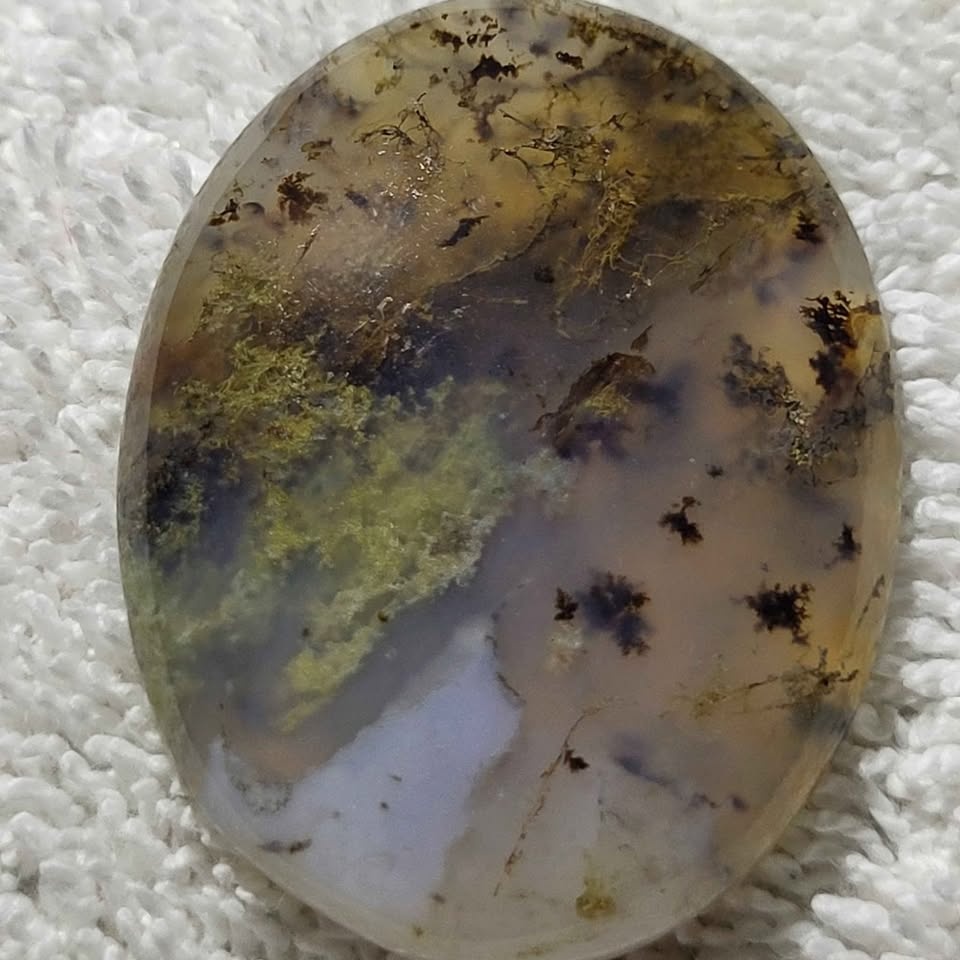 Moss Agate Crystal Cabochon - photo 5