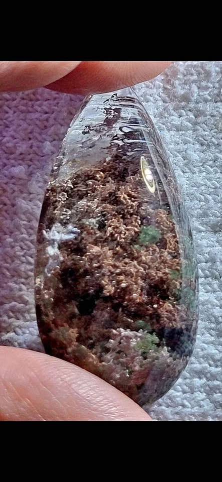 Lodolite Crystal teardrop pendant