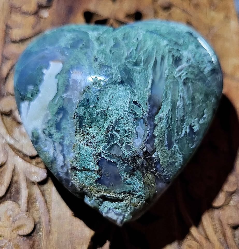 Moss Agate Large Heart - photo 4
