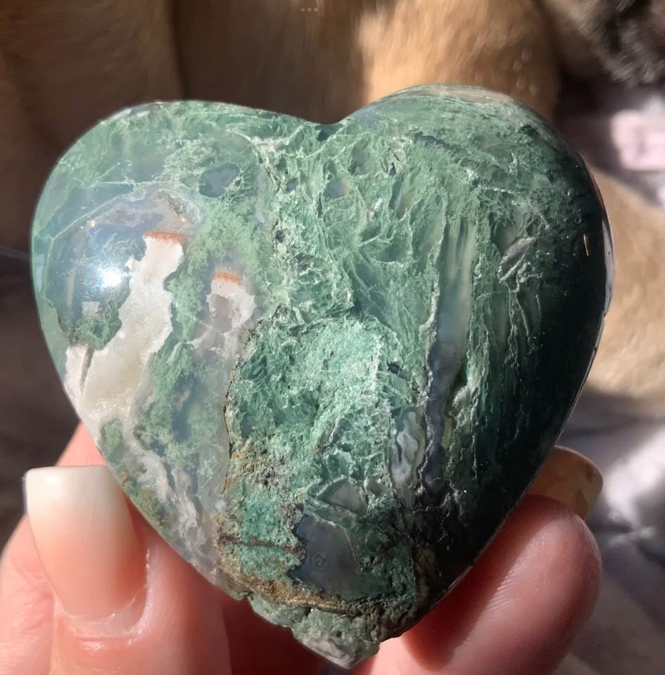 Moss Agate Large Heart - photo 5
