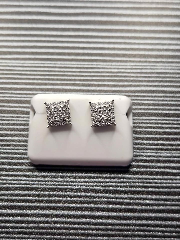Moissanite Square Earrings On 925 Sterling Silver (1 Carat)