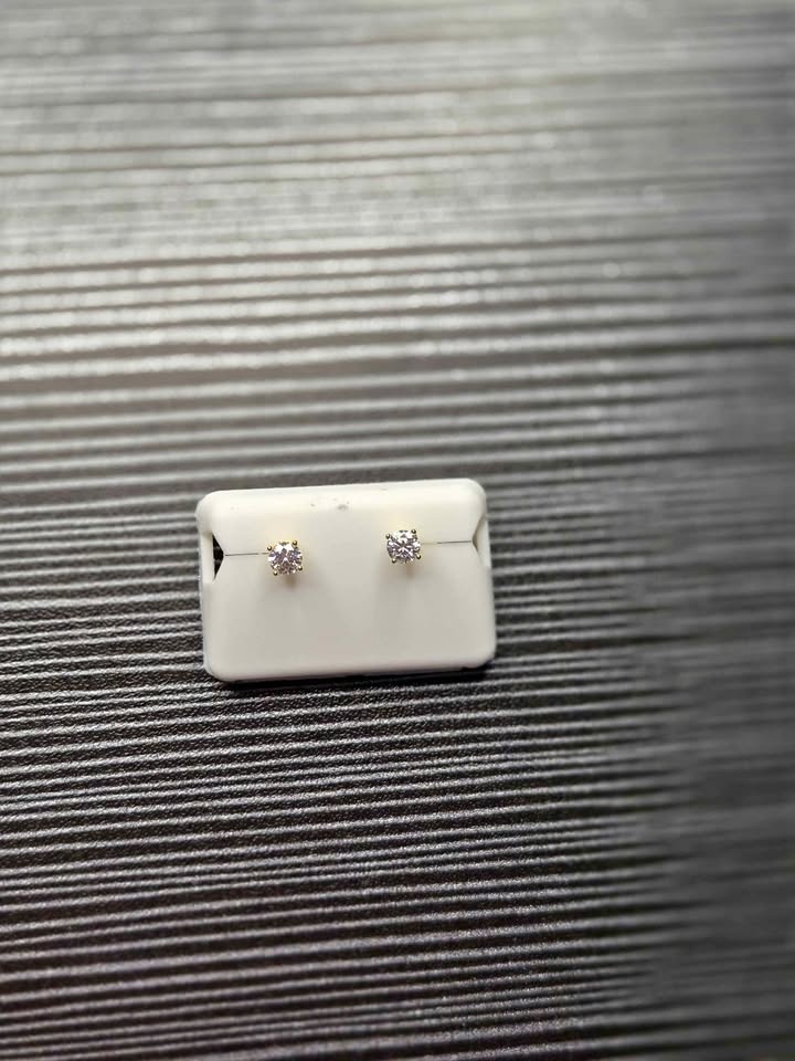 14k Gold Vermeil Moissanite Studs