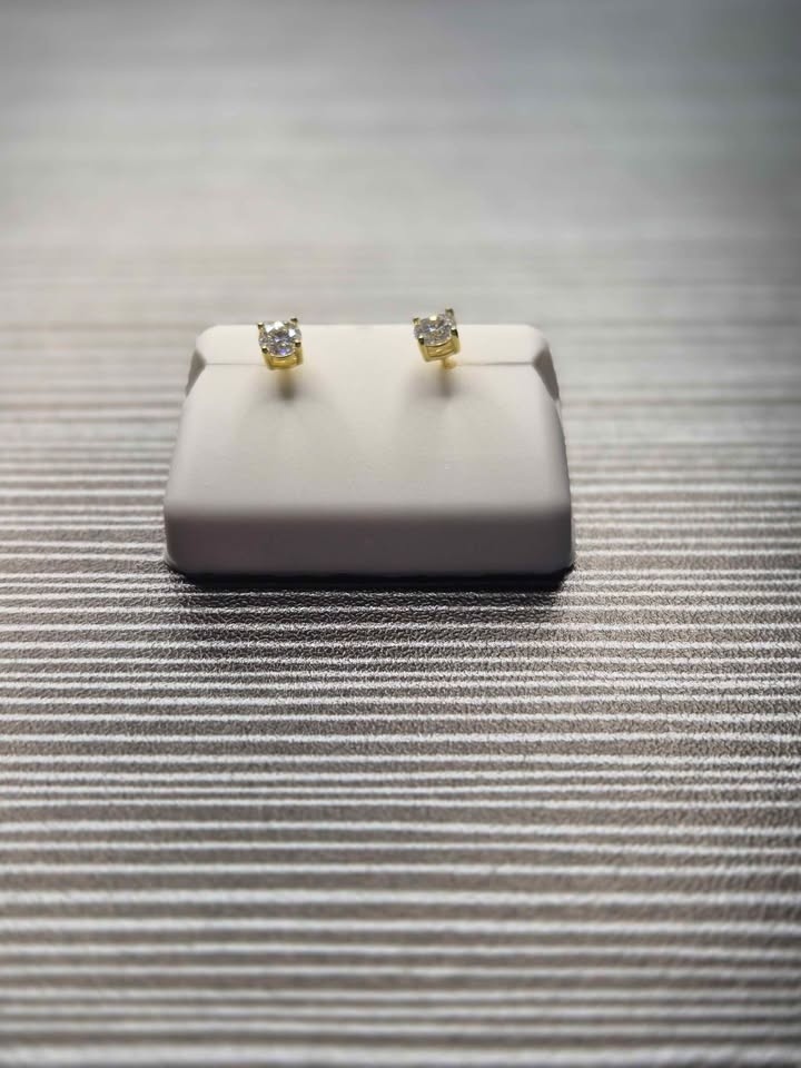 14k Gold Vermeil Moissanite Studs - photo 2