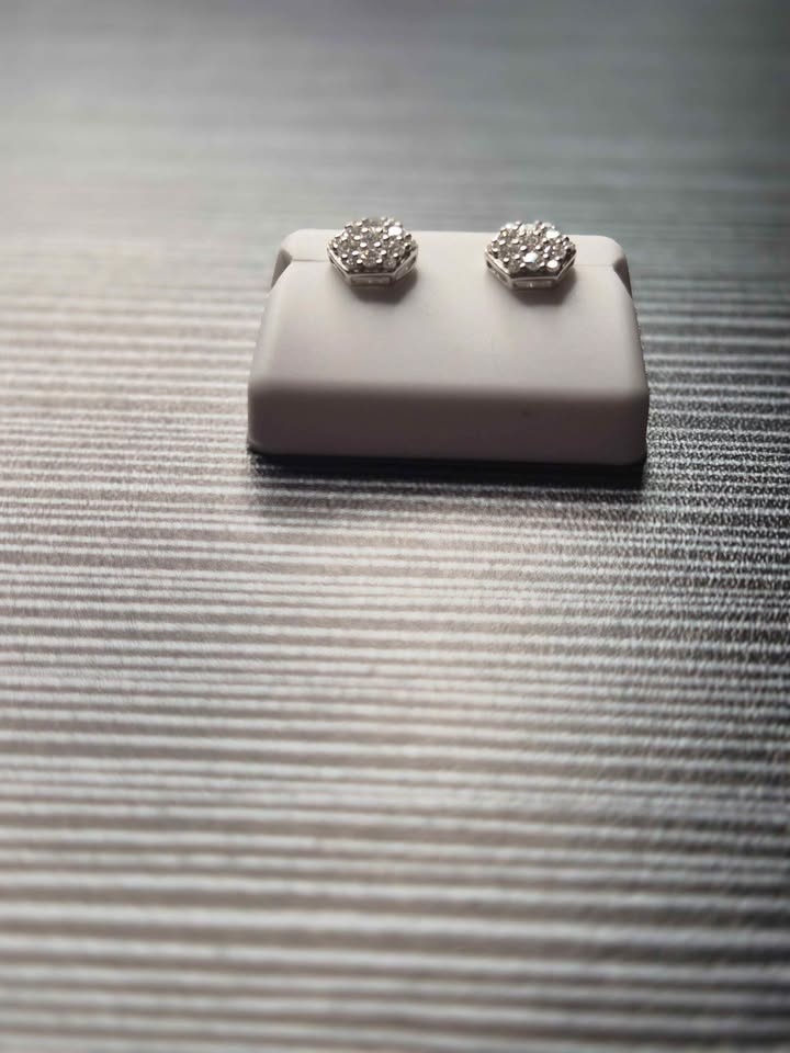 Moissanite Hexagon Earrings On 925 Sterling Silver (1 Car - photo 2