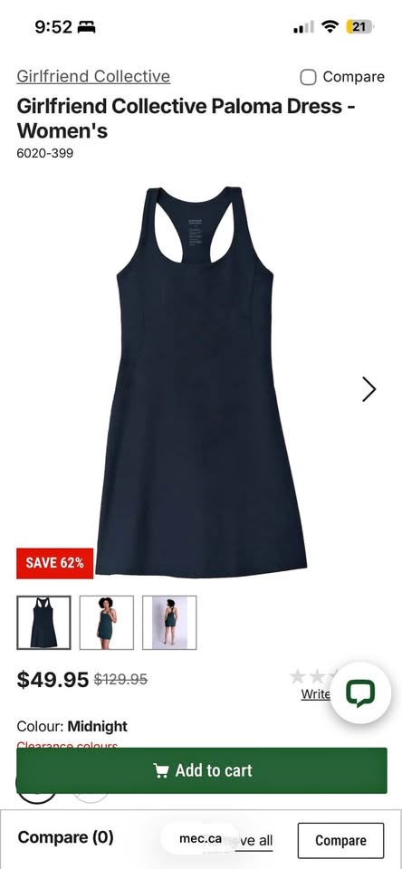 Girlfriend collective dress size medium