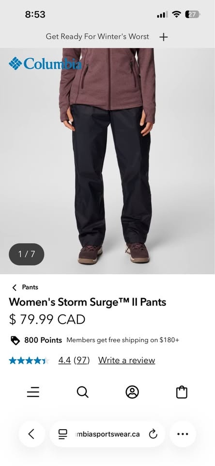 Women’s Columbia rain pants size medium - photo 2