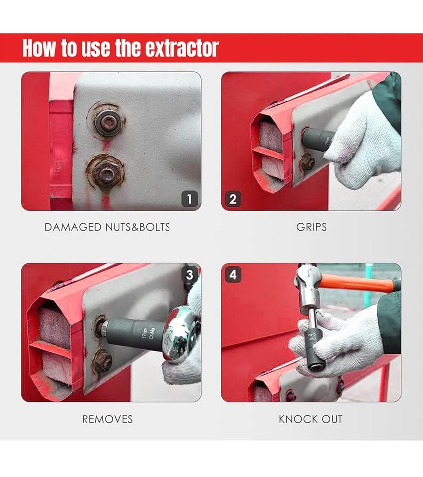 Greywolf 5-Pc Wheel Nut & Bolt Extractor Set - photo 5