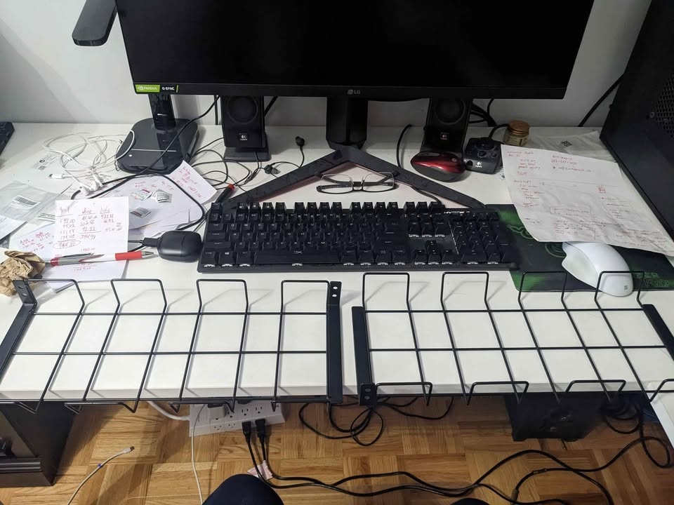 Pack No Drill to Desk Cable Management Tray