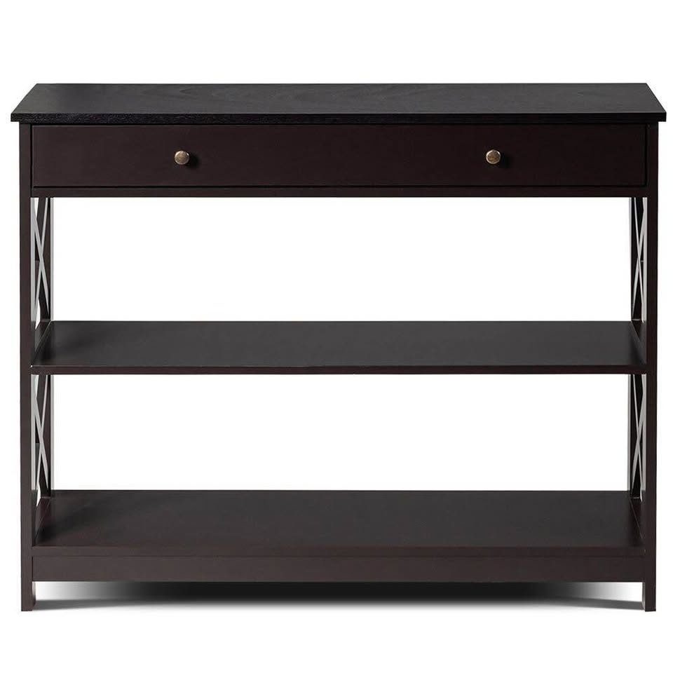 3-Tier Console Table with Drawer & Storage Shelves - photo 5