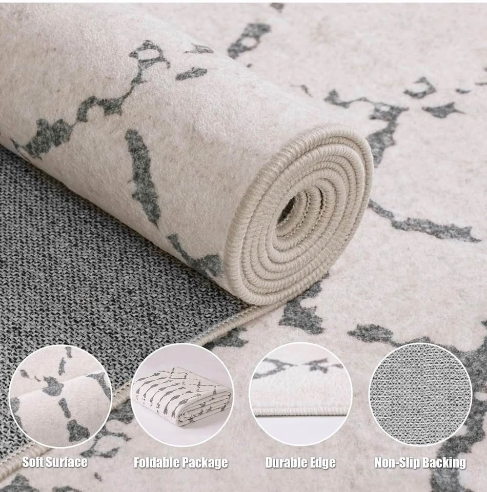 Large 9×12 Washable Area Rug – Boho Moroccan Farmhouse Style - photo 3