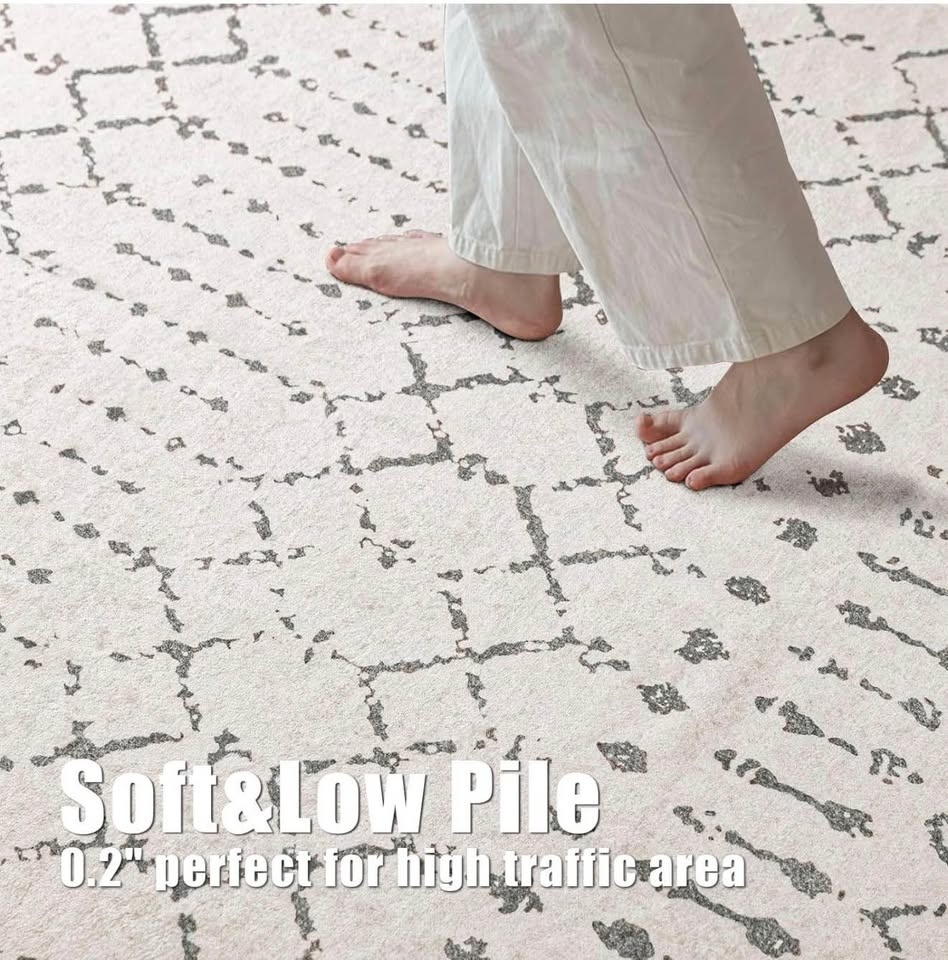 Large 9×12 Washable Area Rug – Boho Moroccan Farmhouse Style - photo 5