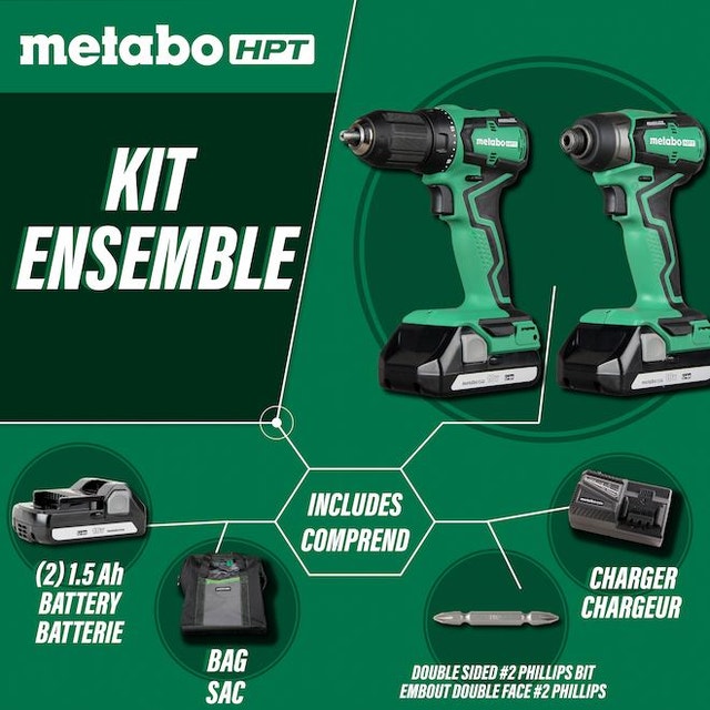 Metabo HPT 18V Cordless Impact Driver and Drill Kit - photo 2
