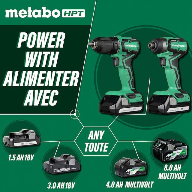 Metabo HPT 18V Cordless Impact Driver and Drill Kit - photo 3
