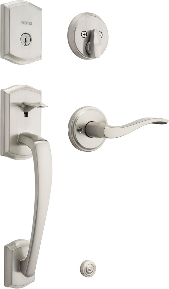 BRAND NEW Weiser Satin Nickel Front Door Handle Set