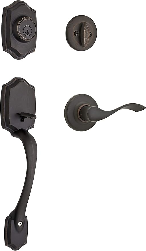 BRAND NEW Weiser Venetian Bronze Front Door Lock and Handle Set