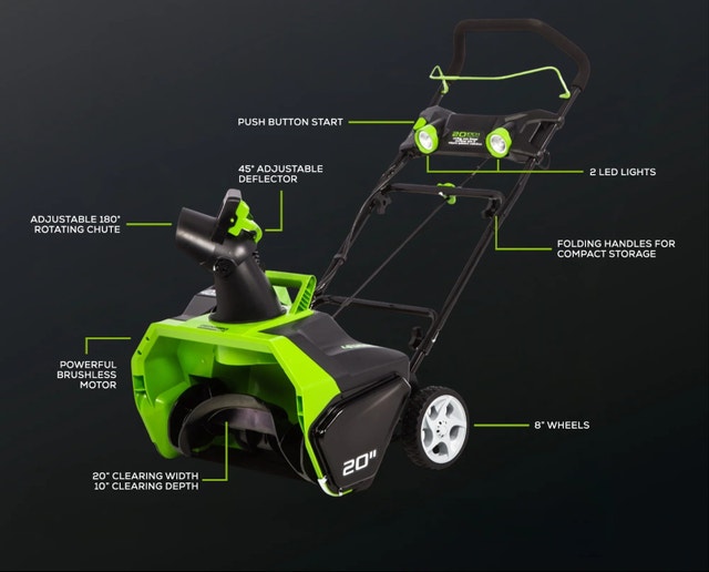 Greenworks 48V Snow Thrower 20" w/ 4AH & Charger - photo 2