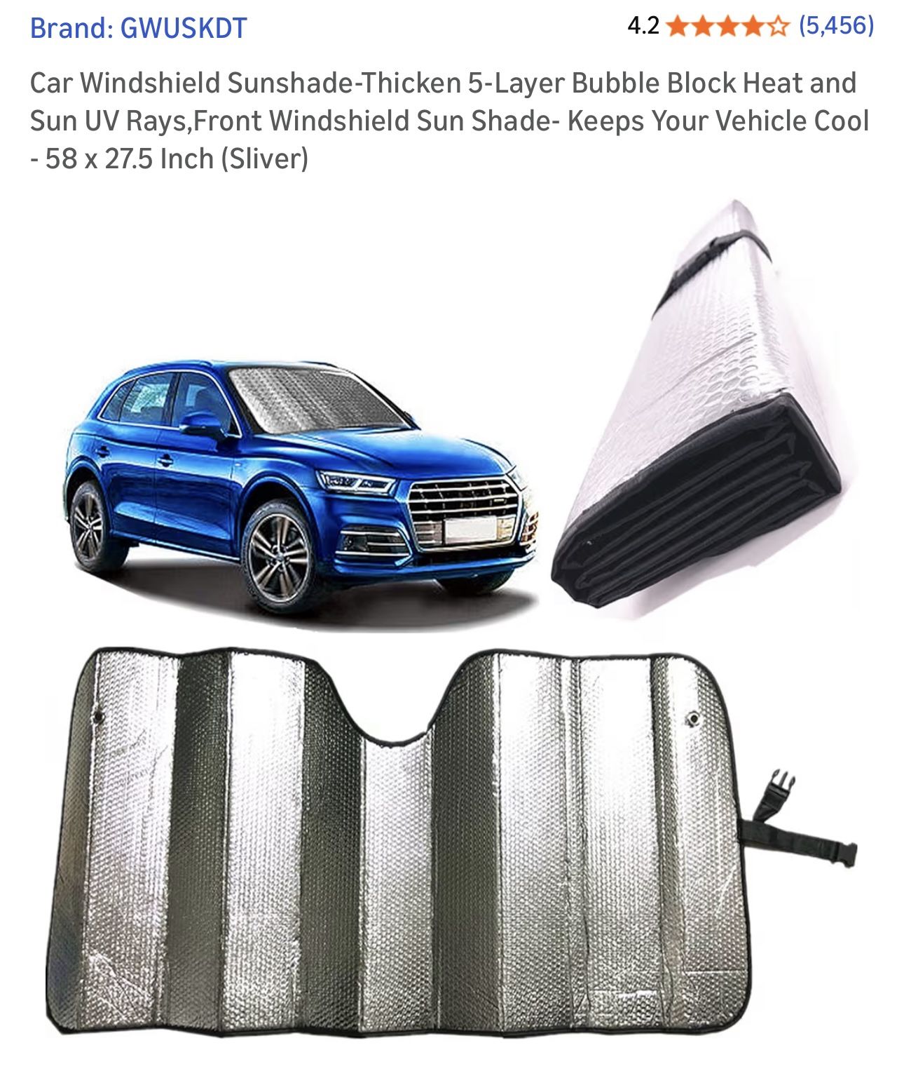 $15 Brand New Car Windshield Sunshade - 58 x 27