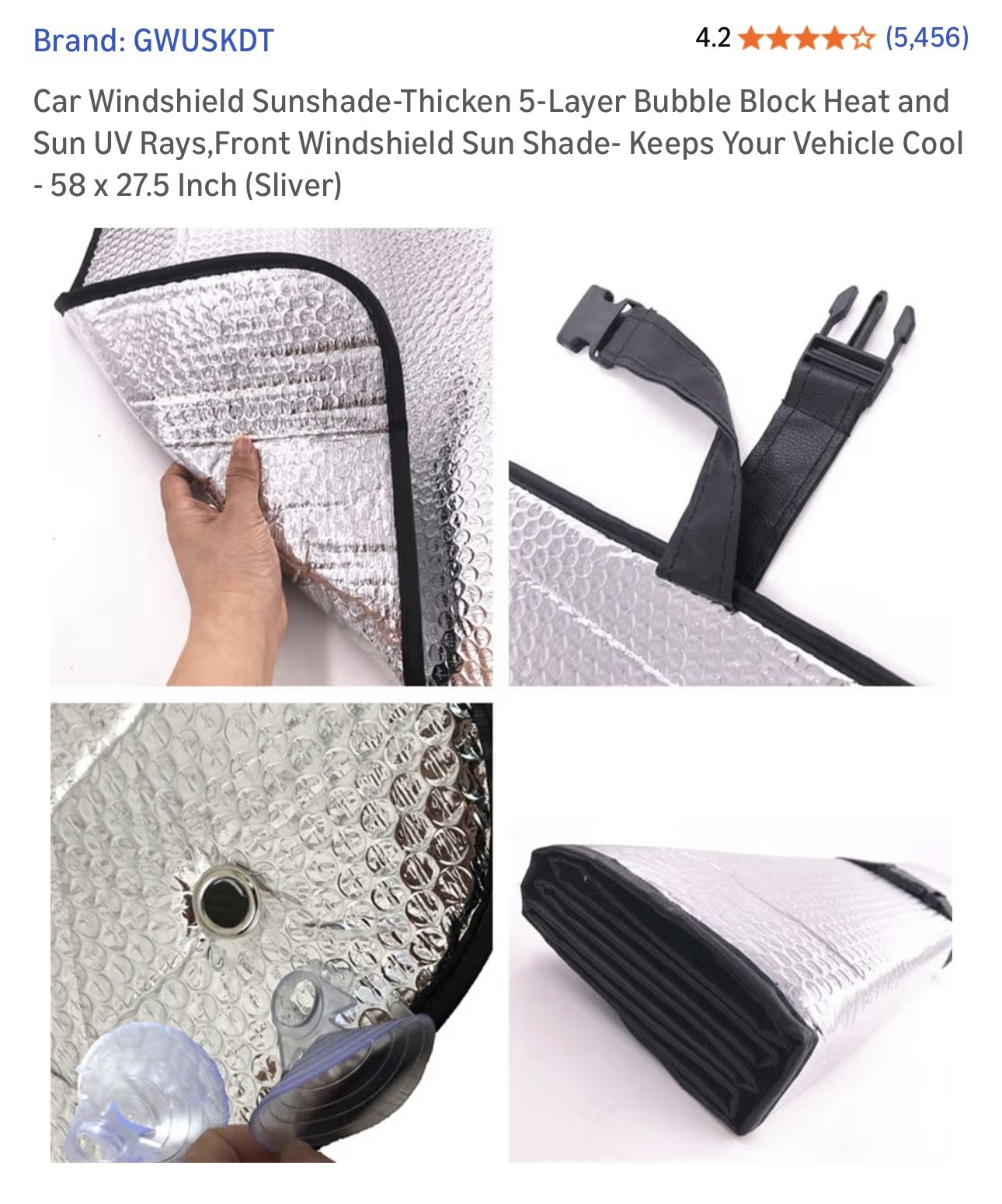 $15 Brand New Car Windshield Sunshade - 58 x 27 - photo 2