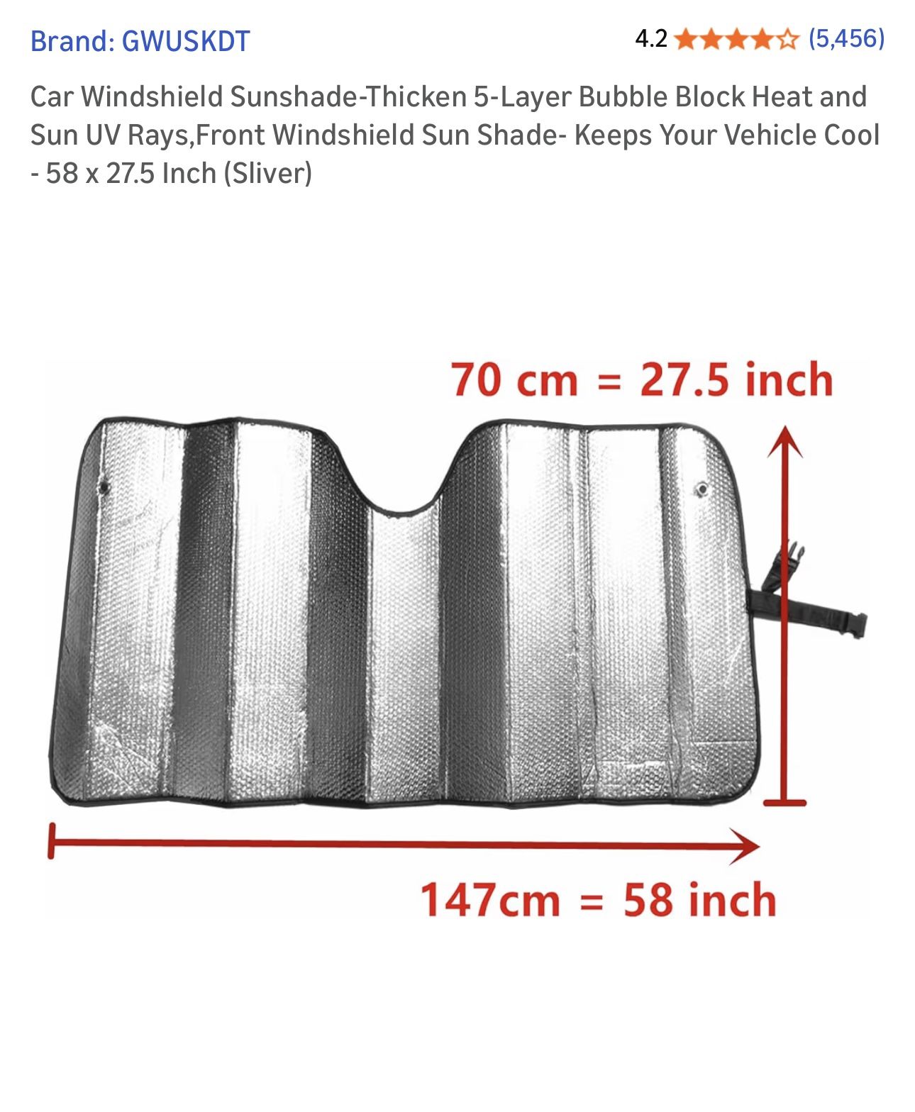 $15 Brand New Car Windshield Sunshade - 58 x 27 - photo 3