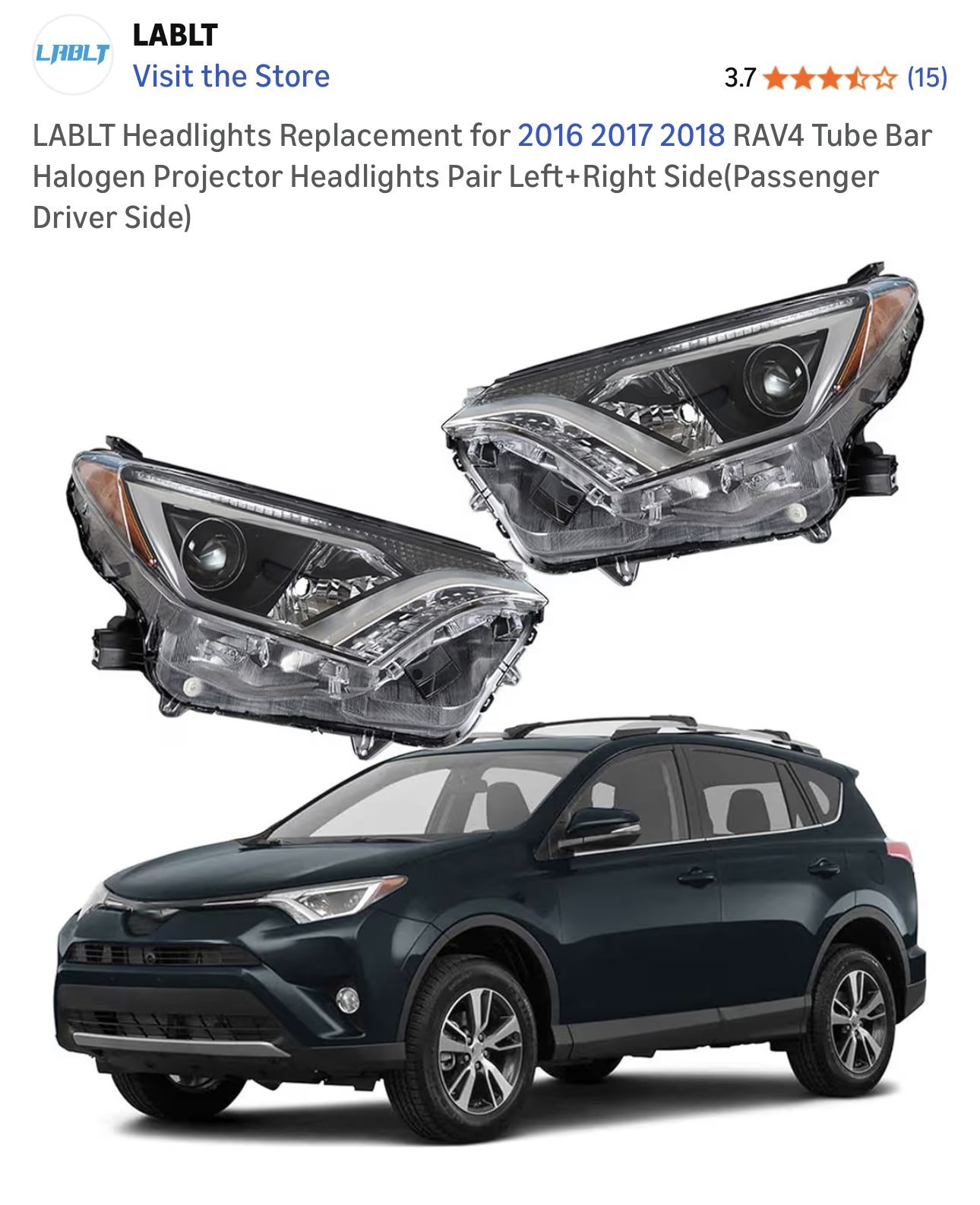 LABLT Headlights 2016-2018 RAV4 Pair