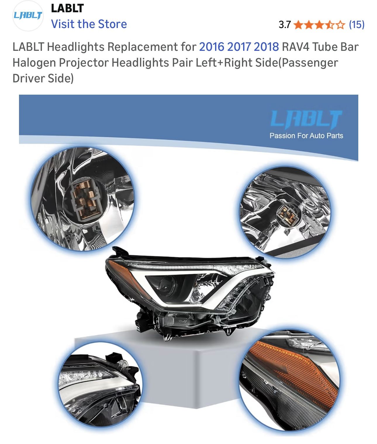 LABLT Headlights 2016-2018 RAV4 Pair - photo 3