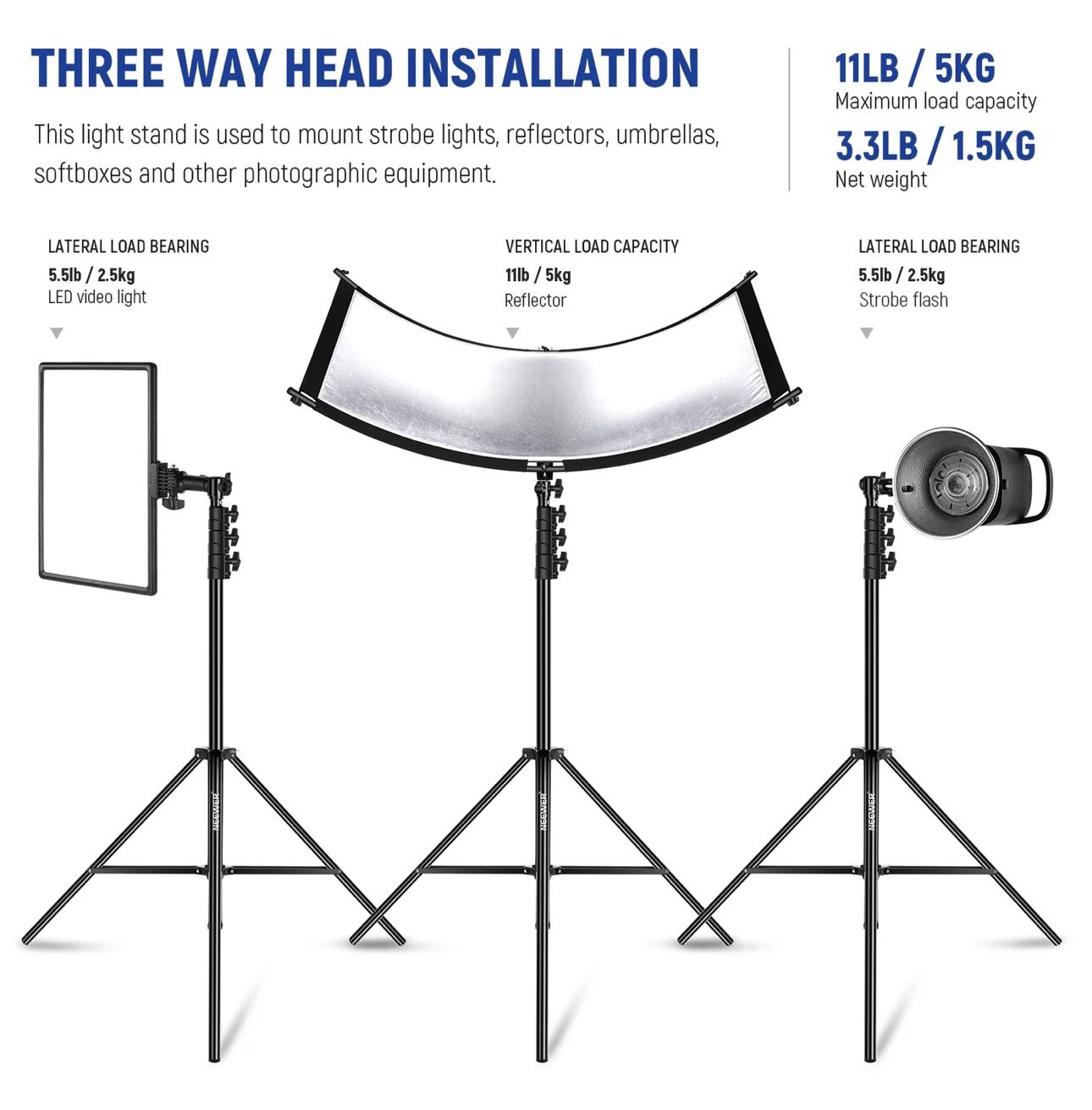 $50 Brand New NEEWER ST-400AC Light Stand 13 Foot - photo 3