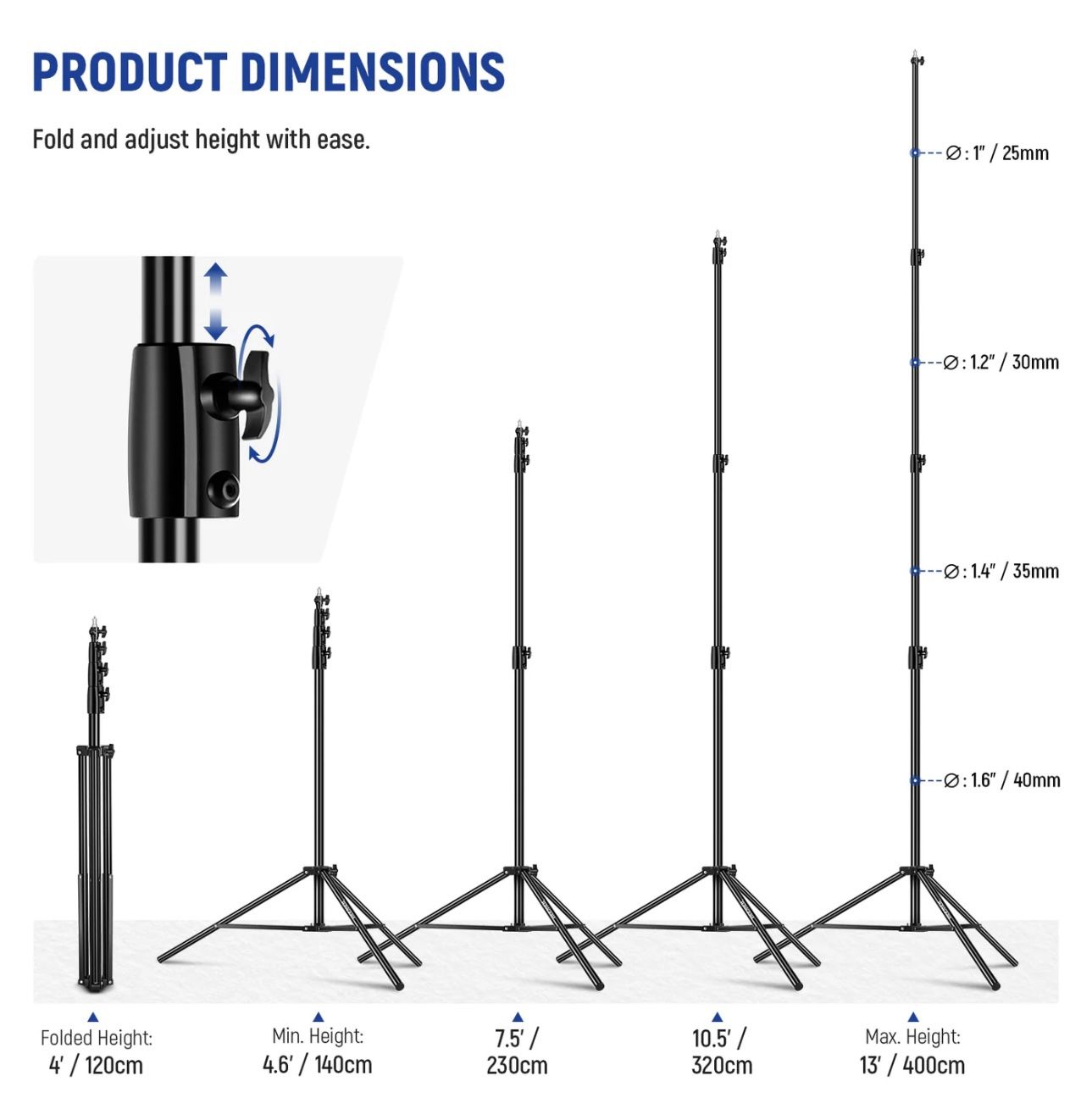 $50 Brand New NEEWER ST-400AC Light Stand 13 Foot - photo 5