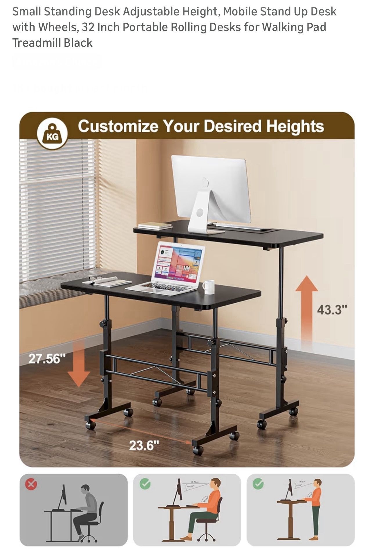 $40 Brand New Small Standing Desk Adjustable Height... - photo 3