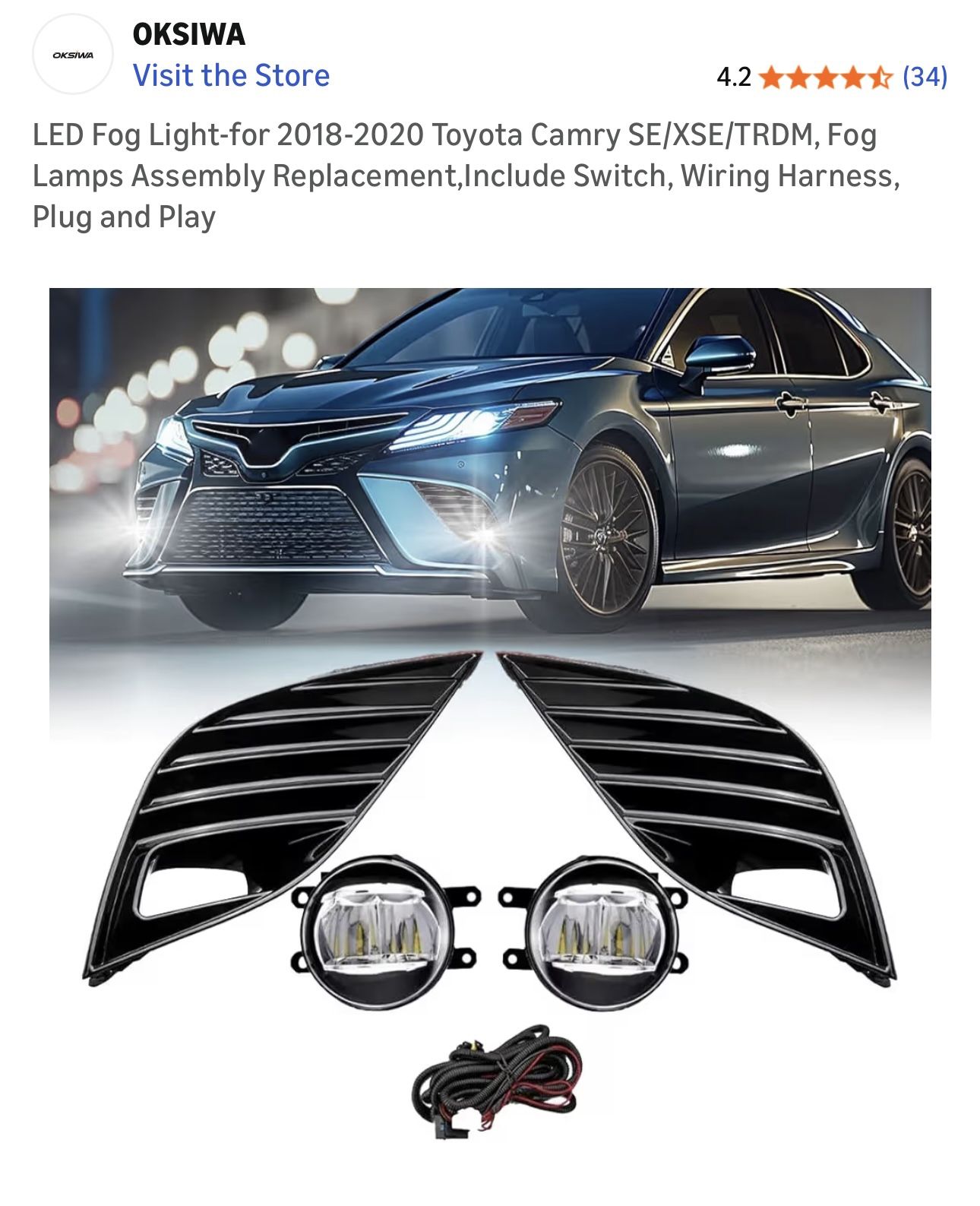 $50 Brand New Camry LED Fog Light-for 2018-2020 Toyota Camry