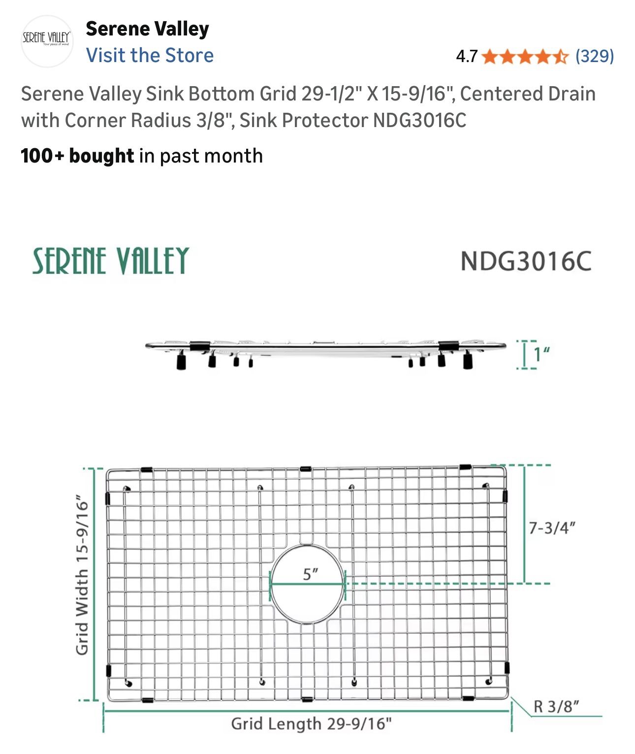 Brand New Serene Valley Sink Bottom Grid 29-1/2" X 15-9/16" - photo 2