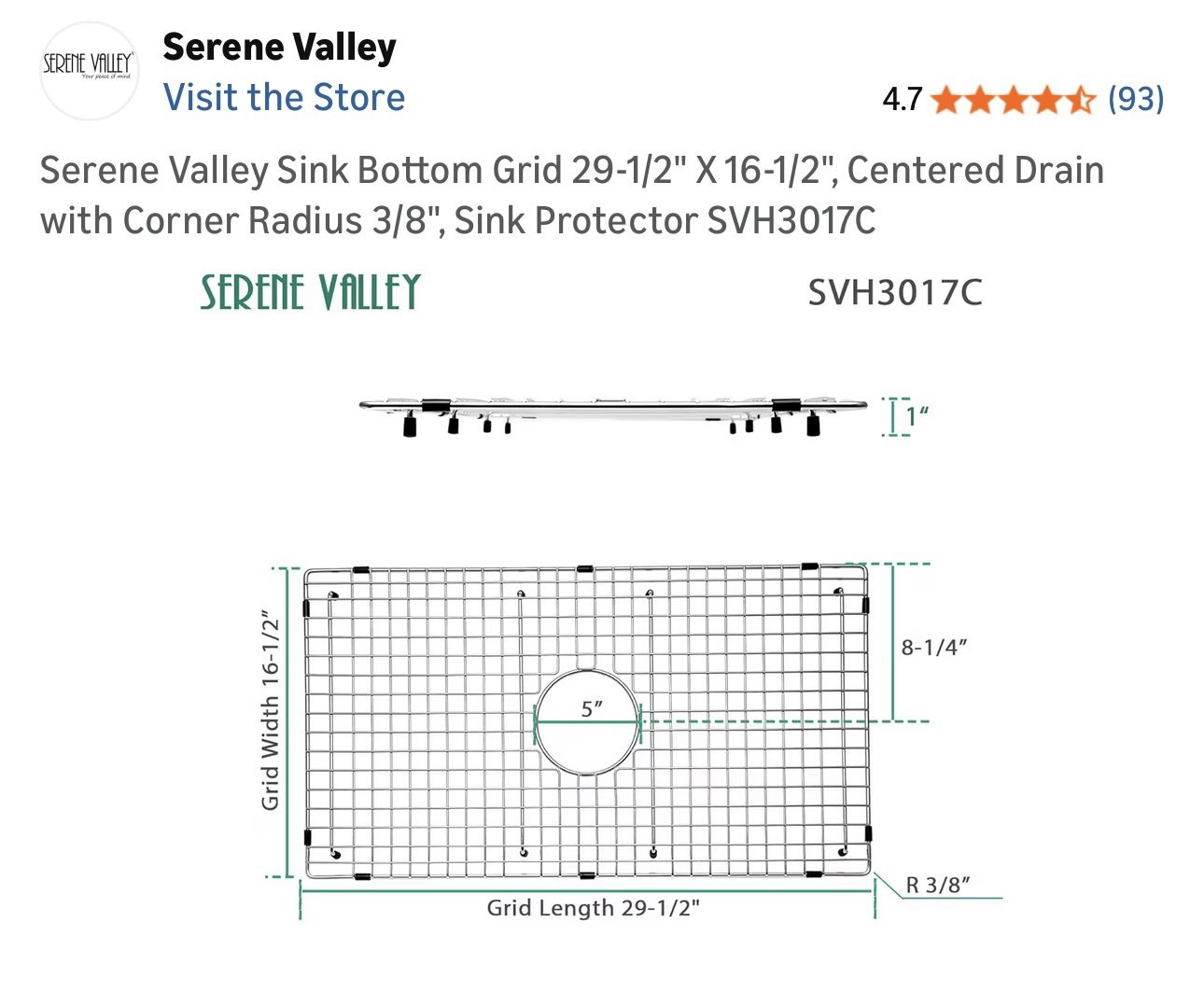 Brand New Serene Valley Sink Bottom Grid 29-1/2" X 16-1/2" - photo 2