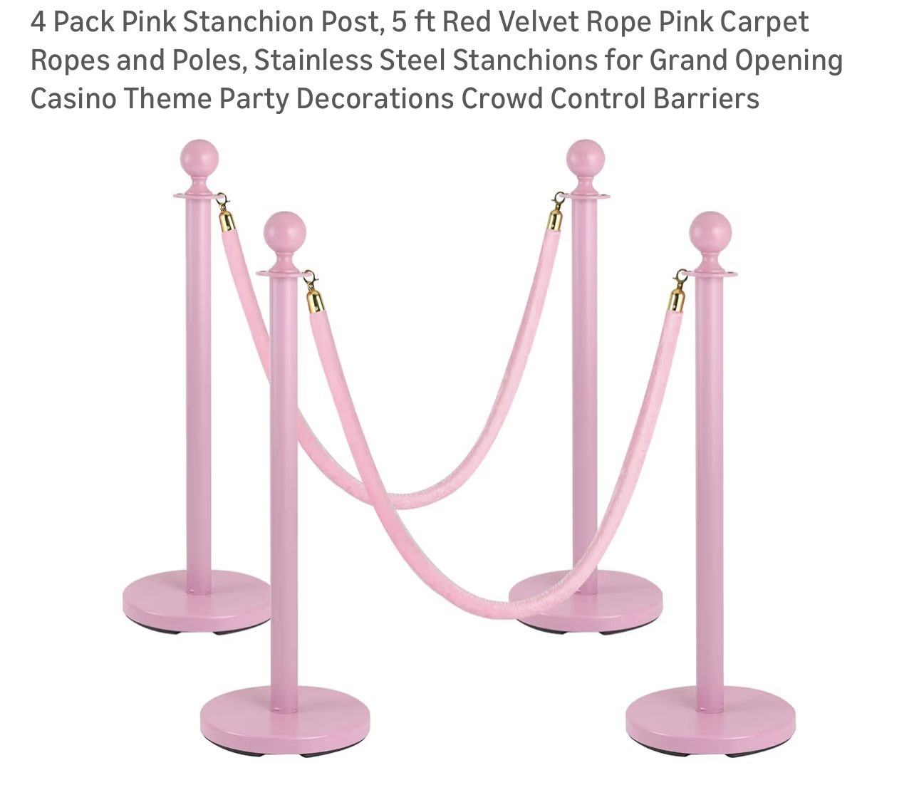 $85 Brand New 4 Pack Pink Stanchion Post