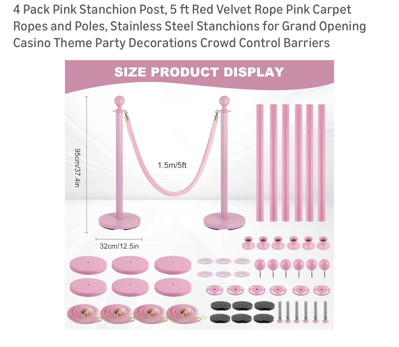 $85 Brand New 4 Pack Pink Stanchion Post - photo 2