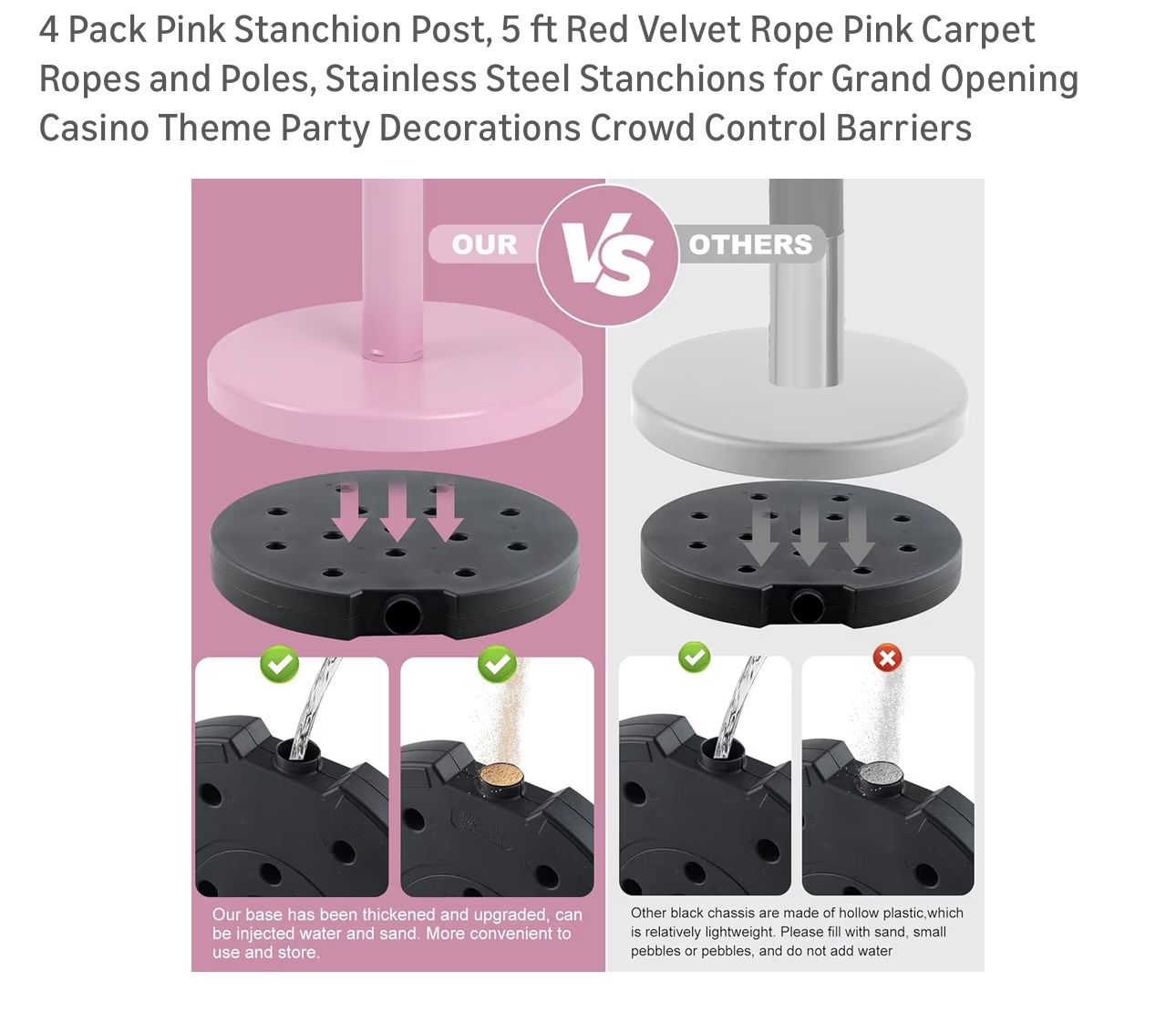 $85 Brand New 4 Pack Pink Stanchion Post - photo 4