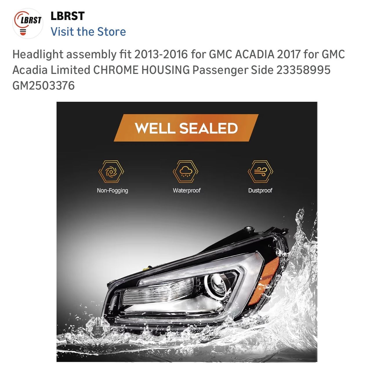 $125 Brand New LBRST Headlight 2013-2016 GMC ACADIA Pass Side - photo 2