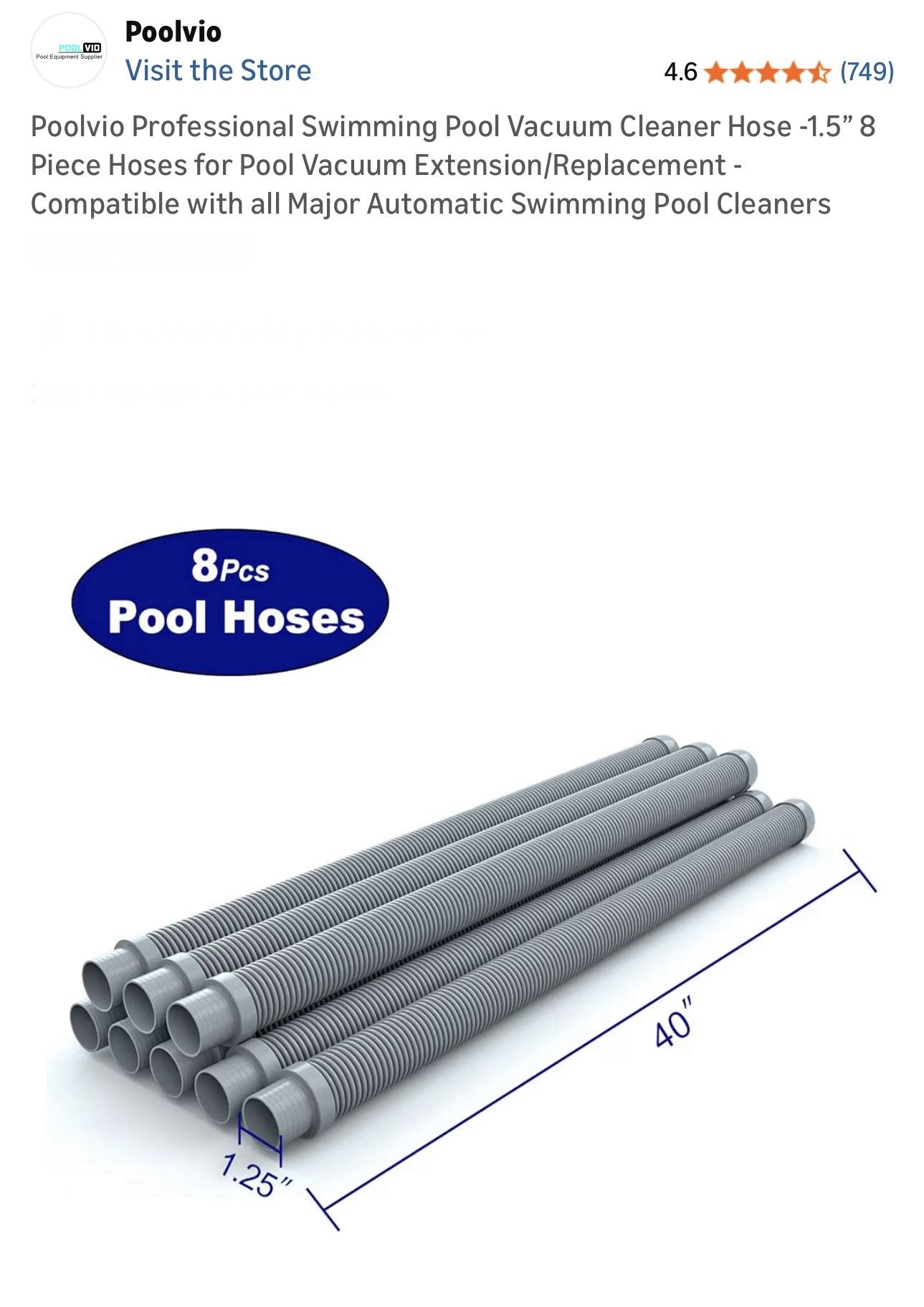 $30 Poolvio Pool Vacuum Cleaner Hose - Brand New - photo 2