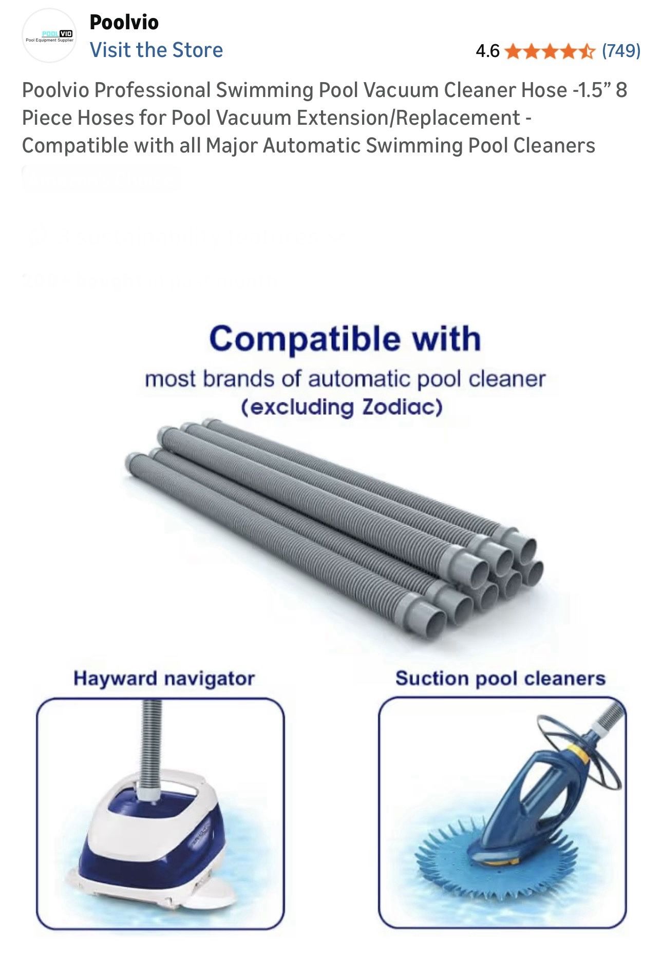 $30 Poolvio Pool Vacuum Cleaner Hose - Brand New - photo 4