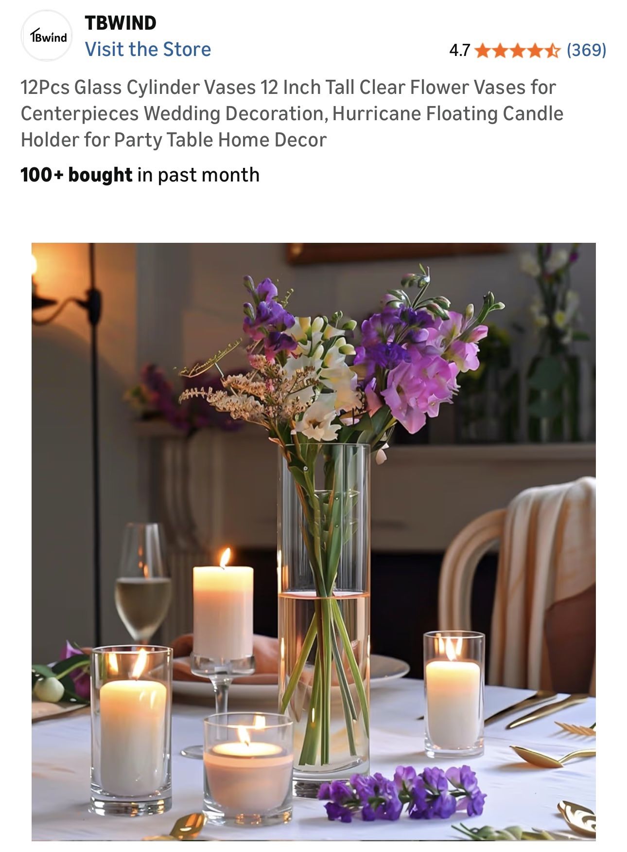 $40 Brand New 12Pcs Glass Cylinder Vases 12 Inch Tall - photo 2