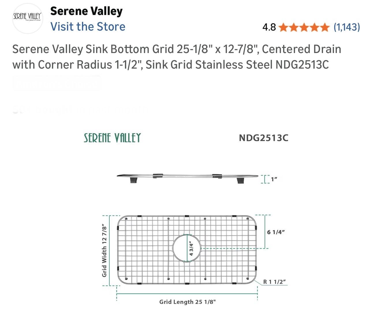 $30 Brand New Serene Valley Sink Bottom Grid 25-1/8" x 12-718" - photo 2