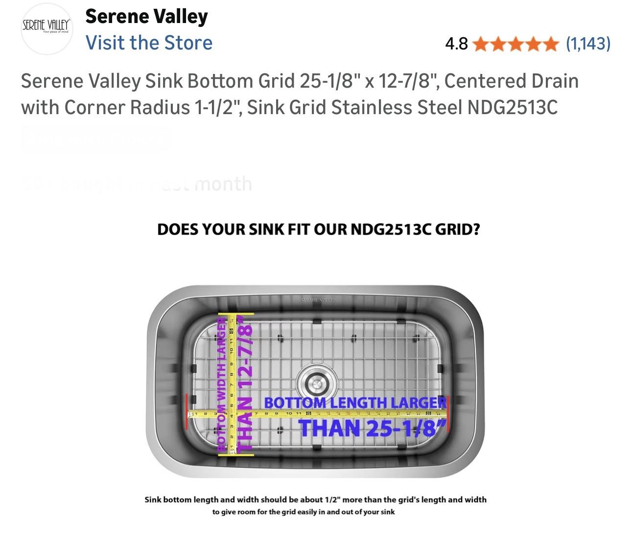$30 Brand New Serene Valley Sink Bottom Grid 25-1/8" x 12-718" - photo 3