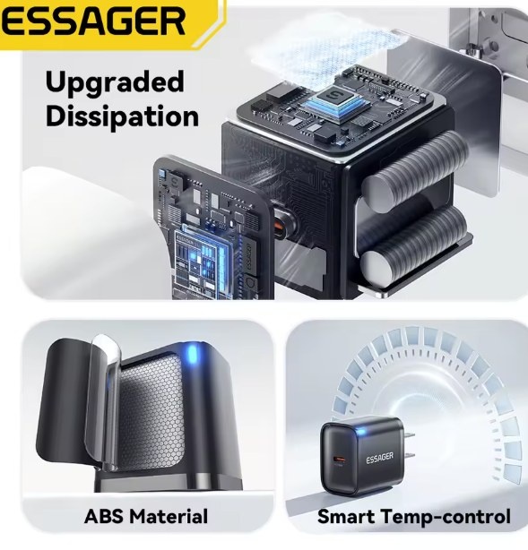 Essager Mini 30W Type C Charger PD QC3.0 Fast Type C Charger - photo 3