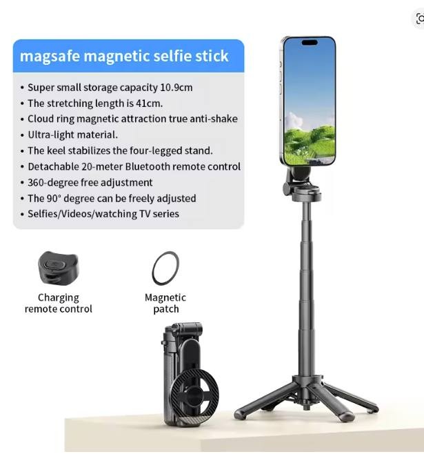 Selfie Magnetic Phone Holder 360° Rotation Pocket Selfie Stick W - photo 4