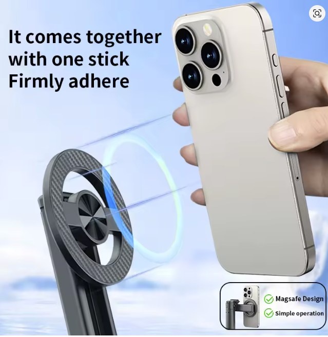 Selfie Magnetic Phone Holder 360° Rotation Pocket Selfie Stick W - photo 5