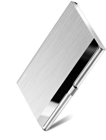 Metal Business Card Holder - Slim Pocket Business Card Case