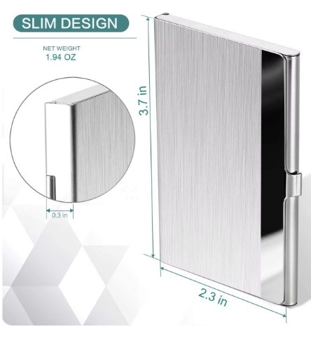 Metal Business Card Holder - Slim Pocket Business Card Case - photo 2